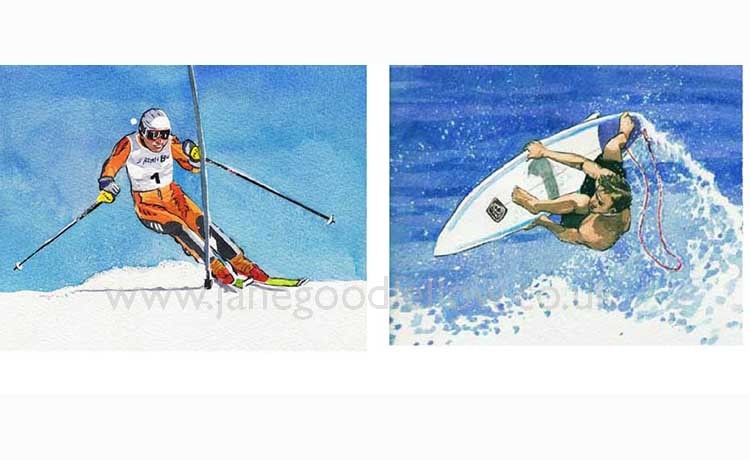 Illustration "Ski & Surf"